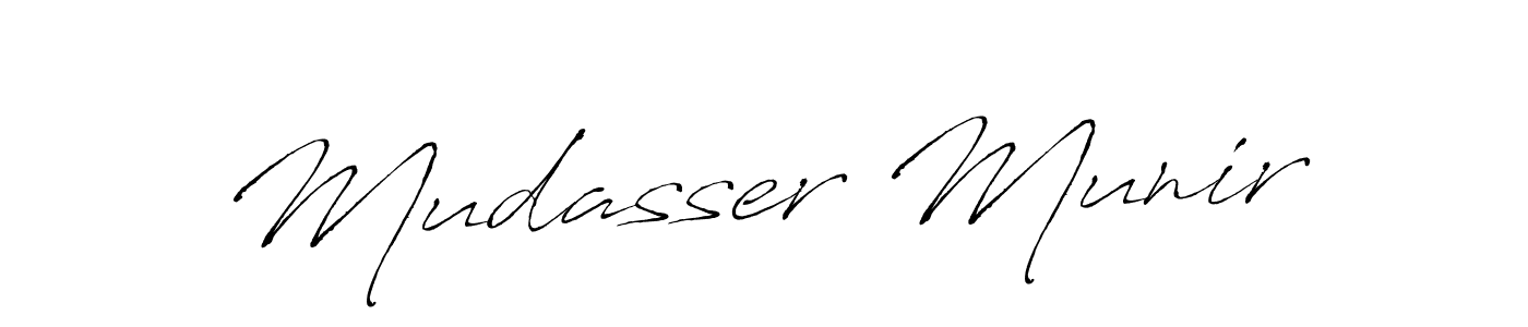 Use a signature maker to create a handwritten signature online. With this signature software, you can design (Antro_Vectra) your own signature for name Mudasser Munir. Mudasser Munir signature style 6 images and pictures png