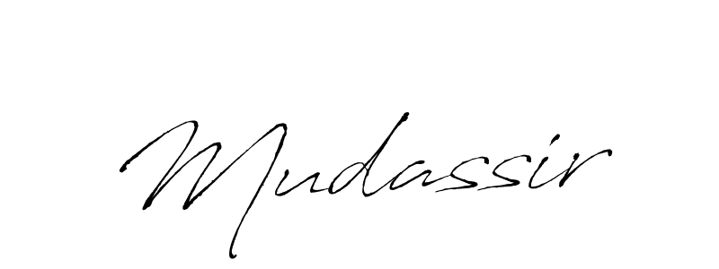 Use a signature maker to create a handwritten signature online. With this signature software, you can design (Antro_Vectra) your own signature for name Mudassir. Mudassir signature style 6 images and pictures png