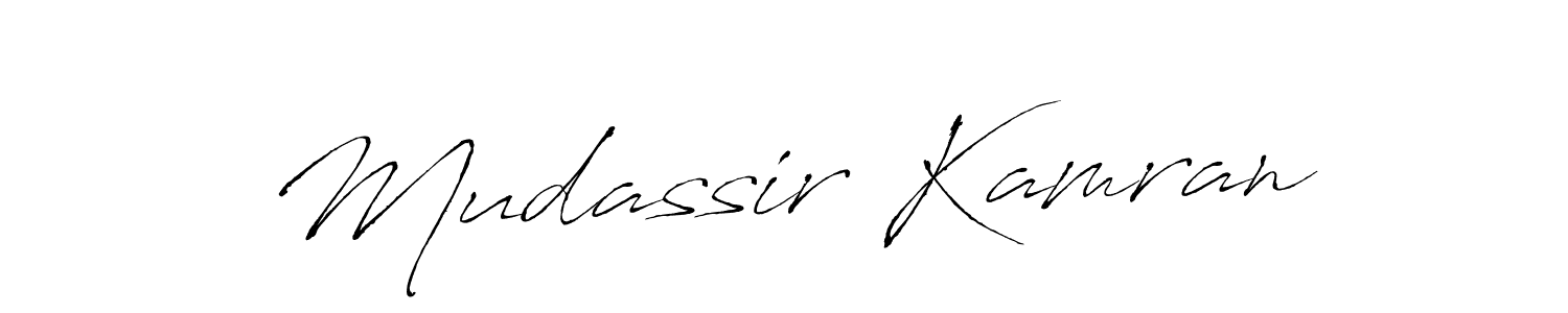 Create a beautiful signature design for name Mudassir Kamran. With this signature (Antro_Vectra) fonts, you can make a handwritten signature for free. Mudassir Kamran signature style 6 images and pictures png