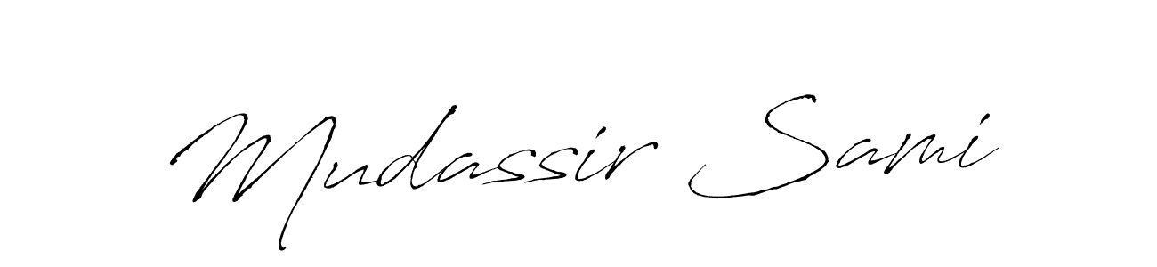 Create a beautiful signature design for name Mudassir Sami. With this signature (Antro_Vectra) fonts, you can make a handwritten signature for free. Mudassir Sami signature style 6 images and pictures png