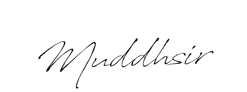 Make a beautiful signature design for name Muddhsir. With this signature (Antro_Vectra) style, you can create a handwritten signature for free. Muddhsir signature style 6 images and pictures png