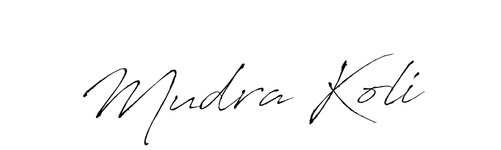Use a signature maker to create a handwritten signature online. With this signature software, you can design (Antro_Vectra) your own signature for name Mudra Koli. Mudra Koli signature style 6 images and pictures png