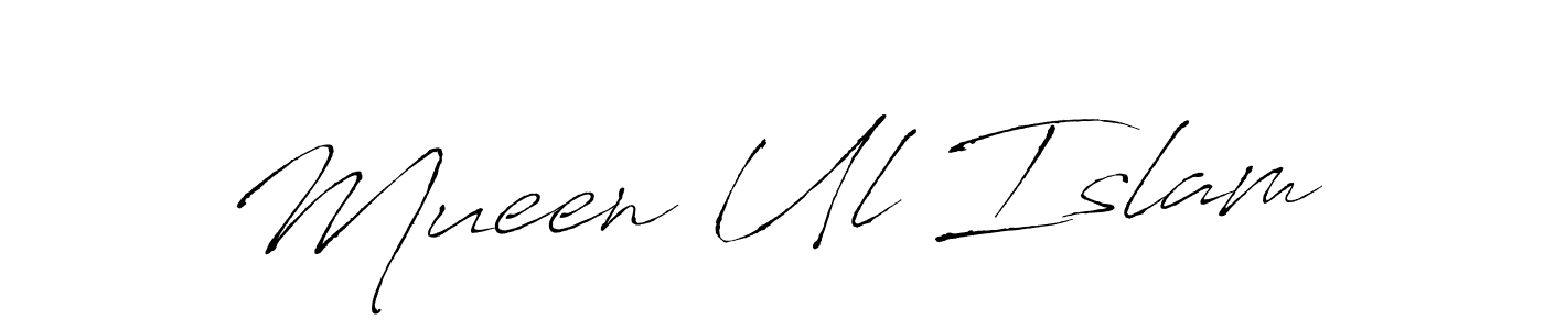 Make a beautiful signature design for name Mueen Ul Islam. With this signature (Antro_Vectra) style, you can create a handwritten signature for free. Mueen Ul Islam signature style 6 images and pictures png