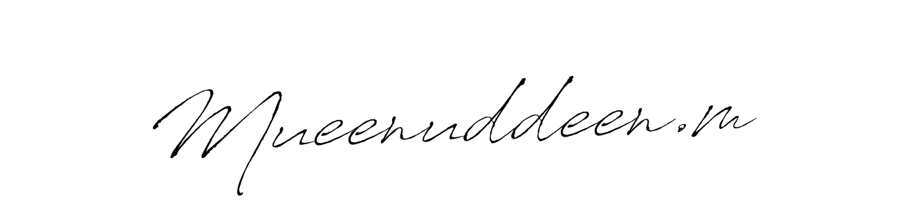 How to make Mueenuddeen.m name signature. Use Antro_Vectra style for creating short signs online. This is the latest handwritten sign. Mueenuddeen.m signature style 6 images and pictures png