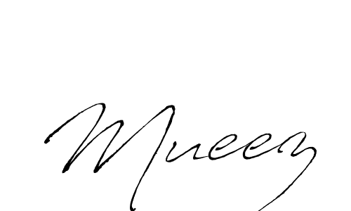 Use a signature maker to create a handwritten signature online. With this signature software, you can design (Antro_Vectra) your own signature for name Mueez. Mueez signature style 6 images and pictures png