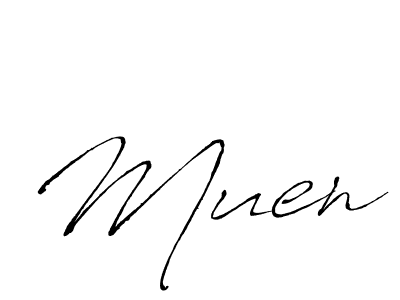 Muen stylish signature style. Best Handwritten Sign (Antro_Vectra) for my name. Handwritten Signature Collection Ideas for my name Muen. Muen signature style 6 images and pictures png