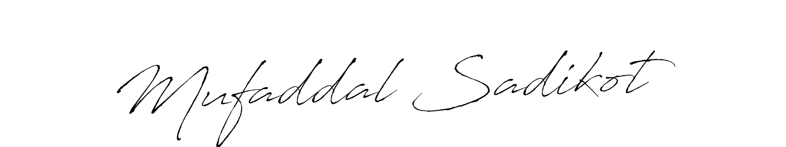 Create a beautiful signature design for name Mufaddal Sadikot. With this signature (Antro_Vectra) fonts, you can make a handwritten signature for free. Mufaddal Sadikot signature style 6 images and pictures png