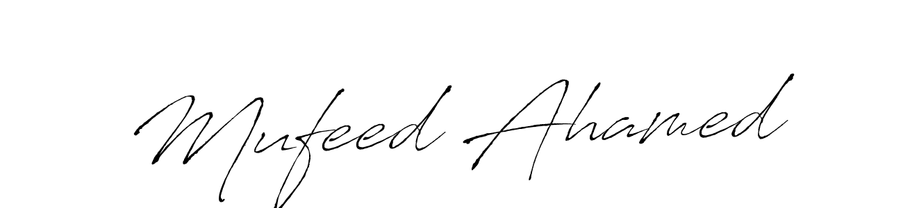 Mufeed Ahamed stylish signature style. Best Handwritten Sign (Antro_Vectra) for my name. Handwritten Signature Collection Ideas for my name Mufeed Ahamed. Mufeed Ahamed signature style 6 images and pictures png