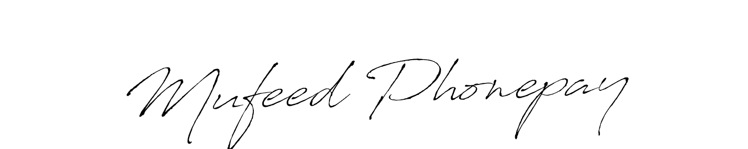 Make a beautiful signature design for name Mufeed Phonepay. With this signature (Antro_Vectra) style, you can create a handwritten signature for free. Mufeed Phonepay signature style 6 images and pictures png