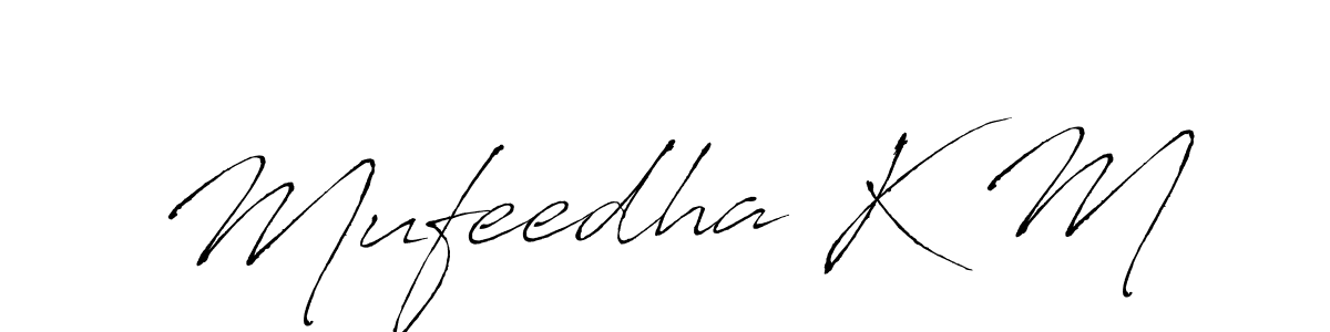 Here are the top 10 professional signature styles for the name Mufeedha K M. These are the best autograph styles you can use for your name. Mufeedha K M signature style 6 images and pictures png