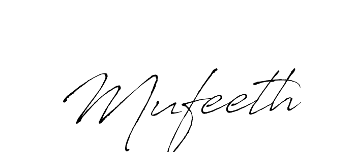 Create a beautiful signature design for name Mufeeth. With this signature (Antro_Vectra) fonts, you can make a handwritten signature for free. Mufeeth signature style 6 images and pictures png