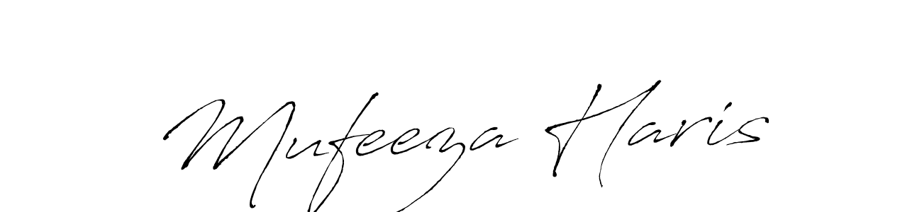 How to make Mufeeza Haris signature? Antro_Vectra is a professional autograph style. Create handwritten signature for Mufeeza Haris name. Mufeeza Haris signature style 6 images and pictures png