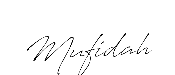 Use a signature maker to create a handwritten signature online. With this signature software, you can design (Antro_Vectra) your own signature for name Mufidah. Mufidah signature style 6 images and pictures png