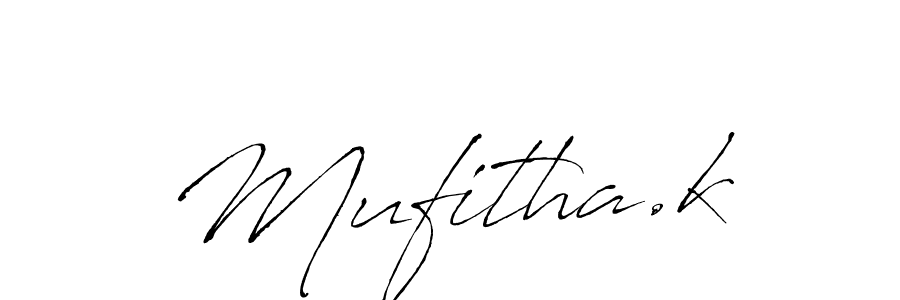 Similarly Antro_Vectra is the best handwritten signature design. Signature creator online .You can use it as an online autograph creator for name Mufitha.k. Mufitha.k signature style 6 images and pictures png
