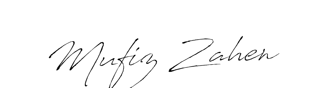 How to make Mufiz Zahen name signature. Use Antro_Vectra style for creating short signs online. This is the latest handwritten sign. Mufiz Zahen signature style 6 images and pictures png