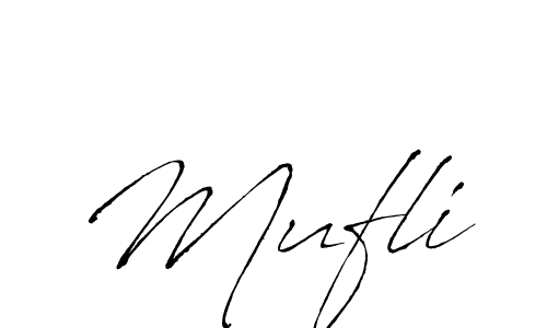 Design your own signature with our free online signature maker. With this signature software, you can create a handwritten (Antro_Vectra) signature for name Mufli. Mufli signature style 6 images and pictures png