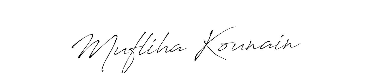 Also we have Mufliha Kounain name is the best signature style. Create professional handwritten signature collection using Antro_Vectra autograph style. Mufliha Kounain signature style 6 images and pictures png