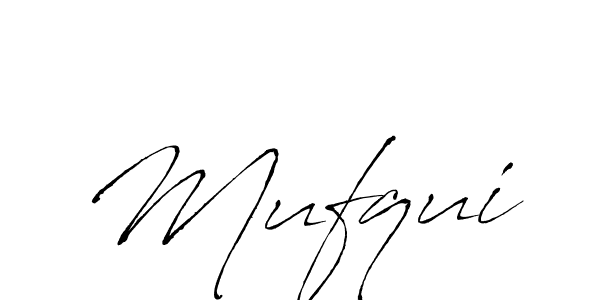 Use a signature maker to create a handwritten signature online. With this signature software, you can design (Antro_Vectra) your own signature for name Mufqui. Mufqui signature style 6 images and pictures png