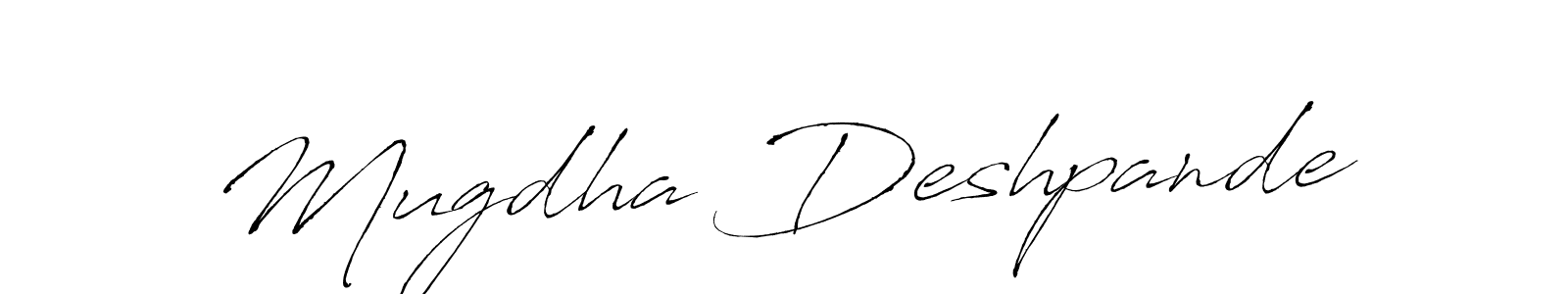 Create a beautiful signature design for name Mugdha Deshpande. With this signature (Antro_Vectra) fonts, you can make a handwritten signature for free. Mugdha Deshpande signature style 6 images and pictures png