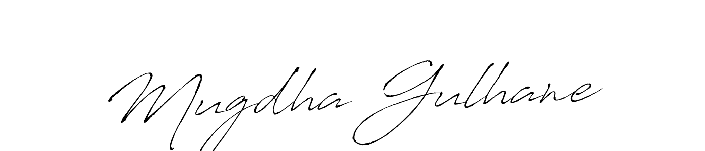 Mugdha Gulhane stylish signature style. Best Handwritten Sign (Antro_Vectra) for my name. Handwritten Signature Collection Ideas for my name Mugdha Gulhane. Mugdha Gulhane signature style 6 images and pictures png