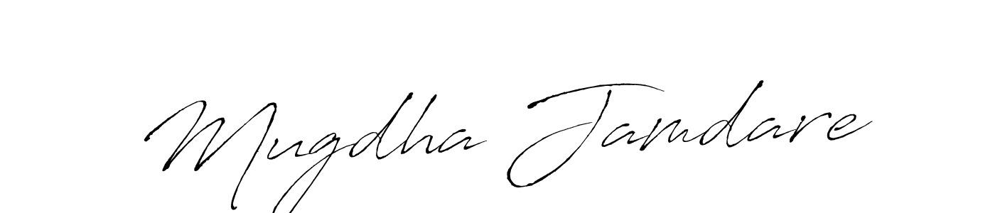 Similarly Antro_Vectra is the best handwritten signature design. Signature creator online .You can use it as an online autograph creator for name Mugdha Jamdare. Mugdha Jamdare signature style 6 images and pictures png