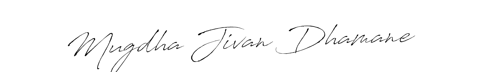 How to make Mugdha Jivan Dhamane name signature. Use Antro_Vectra style for creating short signs online. This is the latest handwritten sign. Mugdha Jivan Dhamane signature style 6 images and pictures png