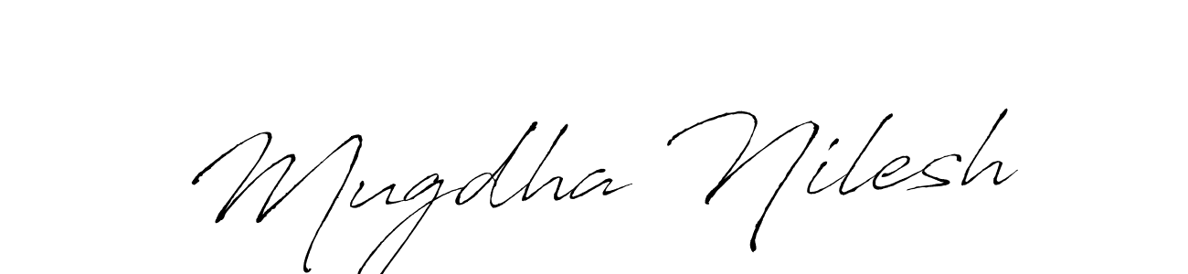 Create a beautiful signature design for name Mugdha Nilesh. With this signature (Antro_Vectra) fonts, you can make a handwritten signature for free. Mugdha Nilesh signature style 6 images and pictures png