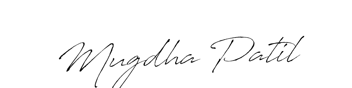 The best way (Antro_Vectra) to make a short signature is to pick only two or three words in your name. The name Mugdha Patil include a total of six letters. For converting this name. Mugdha Patil signature style 6 images and pictures png