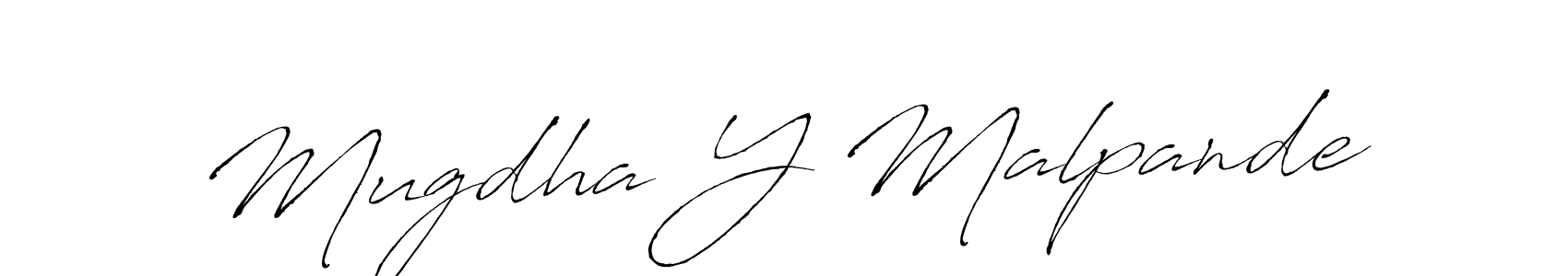 This is the best signature style for the Mugdha Y Malpande name. Also you like these signature font (Antro_Vectra). Mix name signature. Mugdha Y Malpande signature style 6 images and pictures png