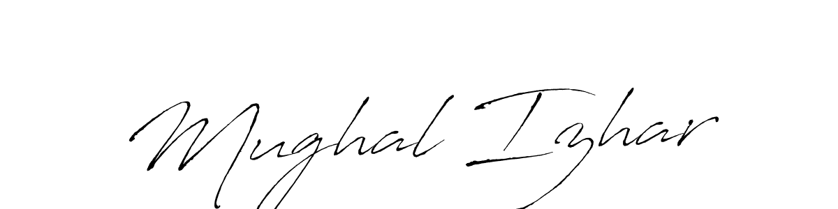 The best way (Antro_Vectra) to make a short signature is to pick only two or three words in your name. The name Mughal Izhar include a total of six letters. For converting this name. Mughal Izhar signature style 6 images and pictures png