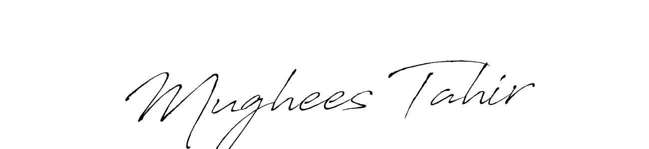 The best way (Antro_Vectra) to make a short signature is to pick only two or three words in your name. The name Mughees Tahir include a total of six letters. For converting this name. Mughees Tahir signature style 6 images and pictures png