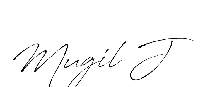 Use a signature maker to create a handwritten signature online. With this signature software, you can design (Antro_Vectra) your own signature for name Mugil J. Mugil J signature style 6 images and pictures png