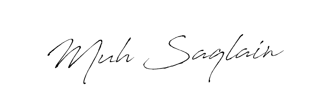 Design your own signature with our free online signature maker. With this signature software, you can create a handwritten (Antro_Vectra) signature for name Muh Saqlain. Muh Saqlain signature style 6 images and pictures png