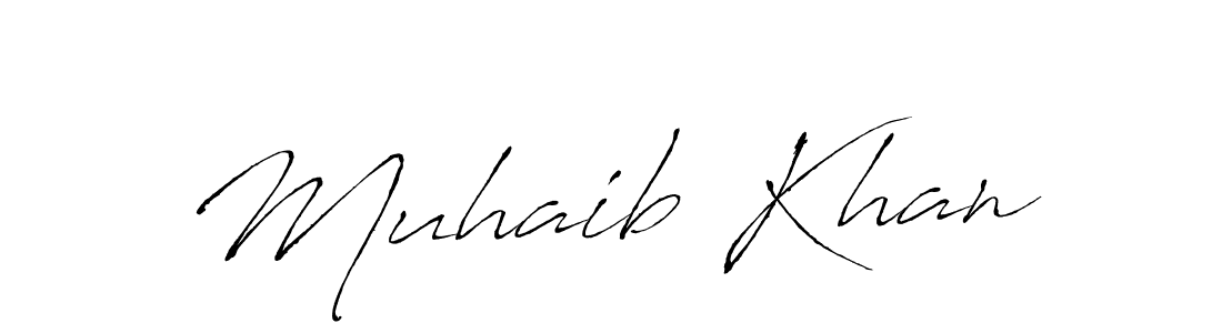 Design your own signature with our free online signature maker. With this signature software, you can create a handwritten (Antro_Vectra) signature for name Muhaib Khan. Muhaib Khan signature style 6 images and pictures png