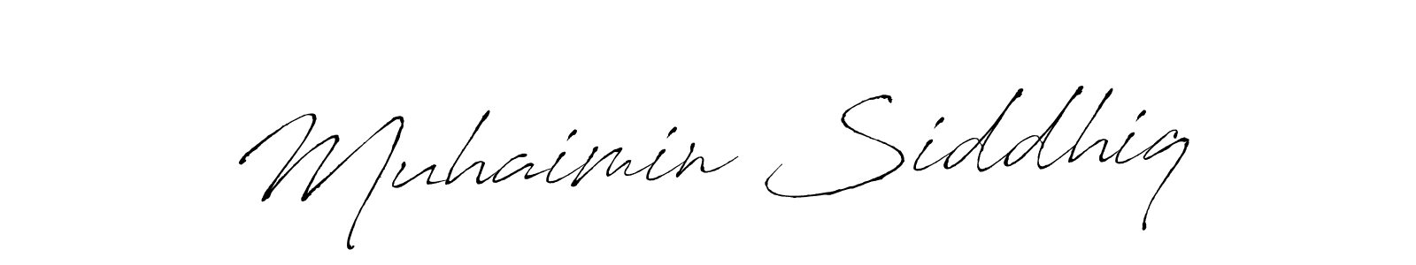 Make a beautiful signature design for name Muhaimin Siddhiq. With this signature (Antro_Vectra) style, you can create a handwritten signature for free. Muhaimin Siddhiq signature style 6 images and pictures png