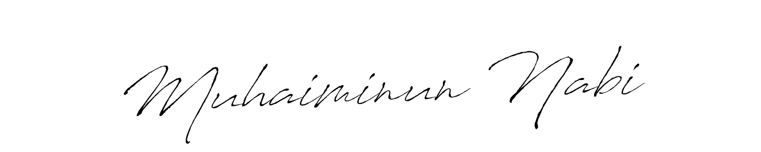Also we have Muhaiminun Nabi name is the best signature style. Create professional handwritten signature collection using Antro_Vectra autograph style. Muhaiminun Nabi signature style 6 images and pictures png