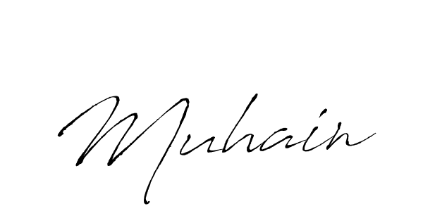 Make a beautiful signature design for name Muhain. With this signature (Antro_Vectra) style, you can create a handwritten signature for free. Muhain signature style 6 images and pictures png