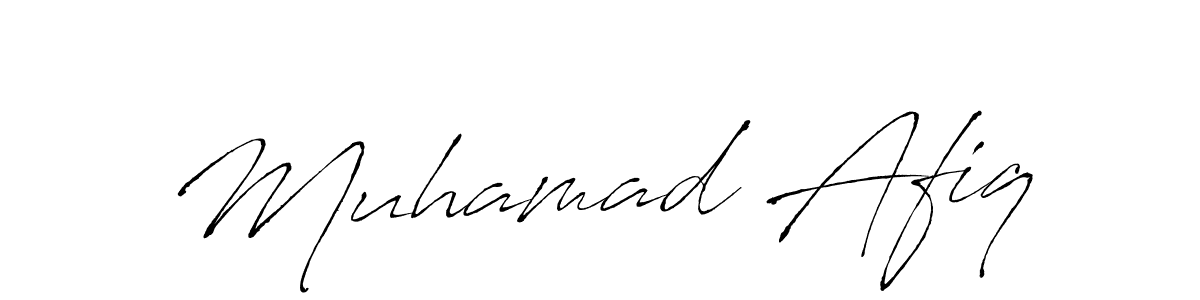Design your own signature with our free online signature maker. With this signature software, you can create a handwritten (Antro_Vectra) signature for name Muhamad Afiq. Muhamad Afiq signature style 6 images and pictures png