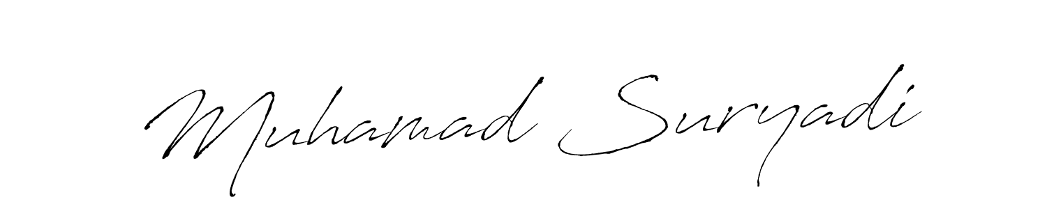 Use a signature maker to create a handwritten signature online. With this signature software, you can design (Antro_Vectra) your own signature for name Muhamad Suryadi. Muhamad Suryadi signature style 6 images and pictures png