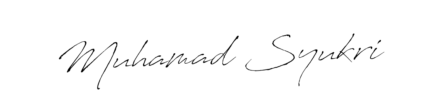 Design your own signature with our free online signature maker. With this signature software, you can create a handwritten (Antro_Vectra) signature for name Muhamad Syukri. Muhamad Syukri signature style 6 images and pictures png