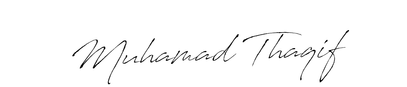 The best way (Antro_Vectra) to make a short signature is to pick only two or three words in your name. The name Muhamad Thaqif include a total of six letters. For converting this name. Muhamad Thaqif signature style 6 images and pictures png