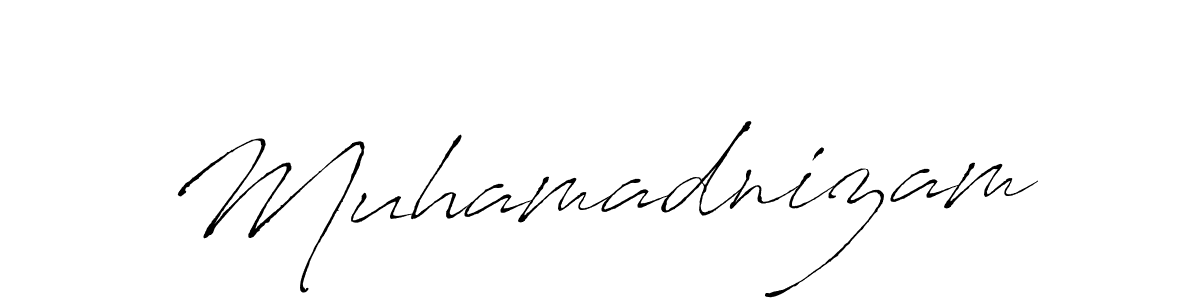 Antro_Vectra is a professional signature style that is perfect for those who want to add a touch of class to their signature. It is also a great choice for those who want to make their signature more unique. Get Muhamadnizam name to fancy signature for free. Muhamadnizam signature style 6 images and pictures png