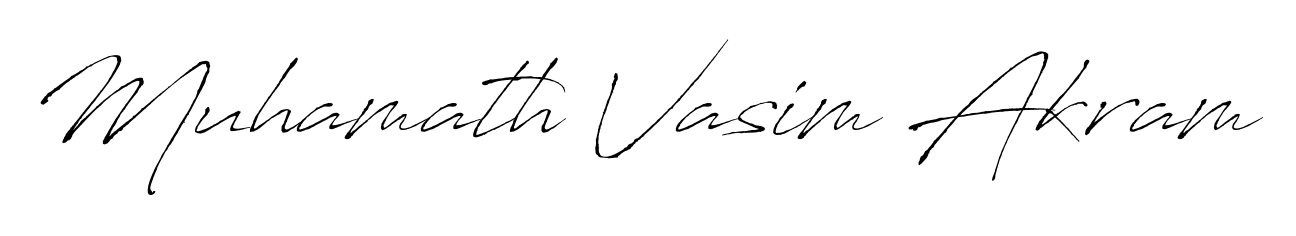 Create an unforgettable impression when signing with Muhamath Vasim Akram name styled in Antro_Vectra typography. 100% free online generator. Muhamath Vasim Akram signature style 6 images and pictures png