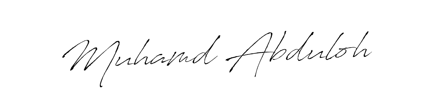 Design your own signature with our free online signature maker. With this signature software, you can create a handwritten (Antro_Vectra) signature for name Muhamd Abduloh. Muhamd Abduloh signature style 6 images and pictures png
