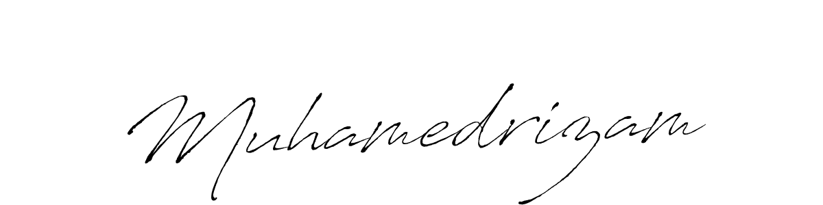 Make a beautiful signature design for name Muhamedrizam. With this signature (Antro_Vectra) style, you can create a handwritten signature for free. Muhamedrizam signature style 6 images and pictures png