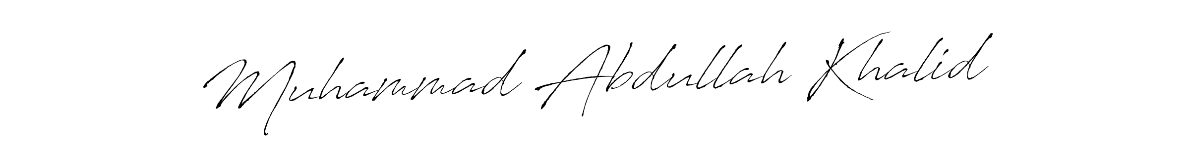 Antro_Vectra is a professional signature style that is perfect for those who want to add a touch of class to their signature. It is also a great choice for those who want to make their signature more unique. Get Muhammad Abdullah Khalid name to fancy signature for free. Muhammad Abdullah Khalid signature style 6 images and pictures png