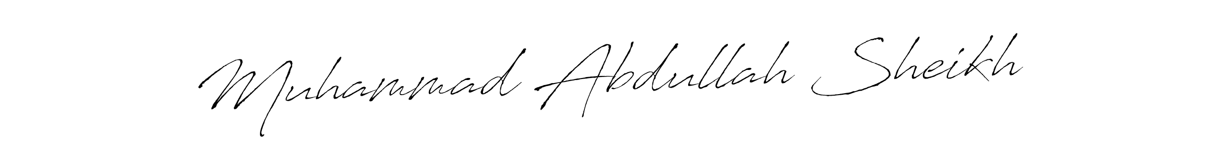 Antro_Vectra is a professional signature style that is perfect for those who want to add a touch of class to their signature. It is also a great choice for those who want to make their signature more unique. Get Muhammad Abdullah Sheikh name to fancy signature for free. Muhammad Abdullah Sheikh signature style 6 images and pictures png