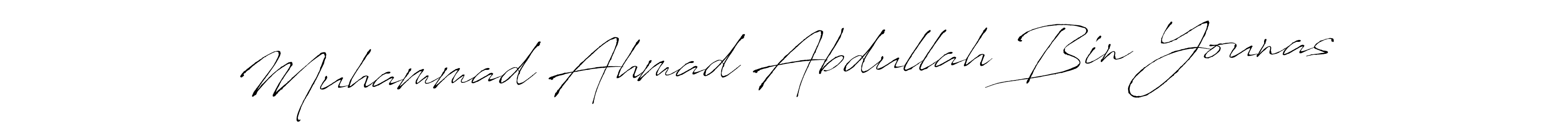 How to make Muhammad Ahmad Abdullah Bin Younas name signature. Use Antro_Vectra style for creating short signs online. This is the latest handwritten sign. Muhammad Ahmad Abdullah Bin Younas signature style 6 images and pictures png