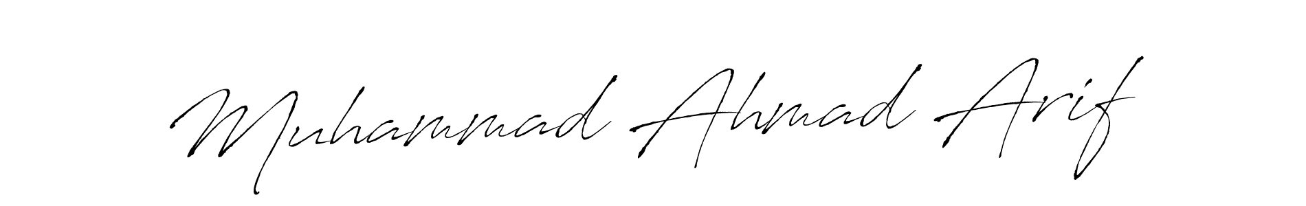 Make a beautiful signature design for name Muhammad Ahmad Arif. With this signature (Antro_Vectra) style, you can create a handwritten signature for free. Muhammad Ahmad Arif signature style 6 images and pictures png