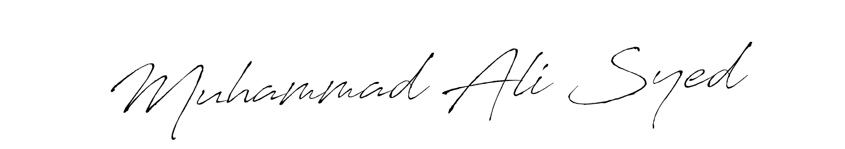 Make a beautiful signature design for name Muhammad Ali Syed. With this signature (Antro_Vectra) style, you can create a handwritten signature for free. Muhammad Ali Syed signature style 6 images and pictures png